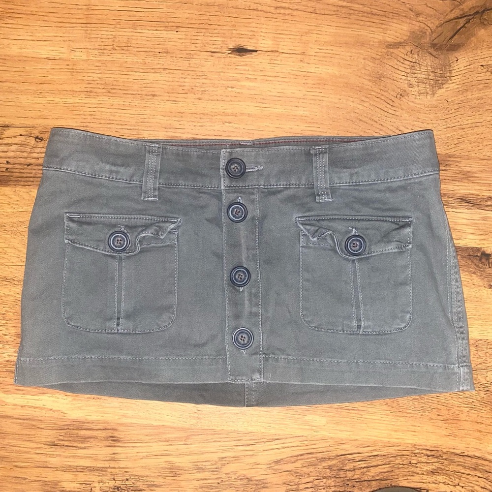 Hollister Y2K micro mini low waist khaki skirt